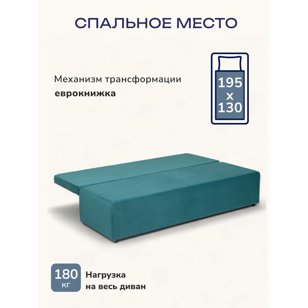 Фото 3 Диван-кровать Диван 24 Турин Лайт 195x78x80 см велюр цвет зеленый Фото 3 Диван-кровать Диван 24 Турин Лайт 195x78x80 см велюр цвет зеленый