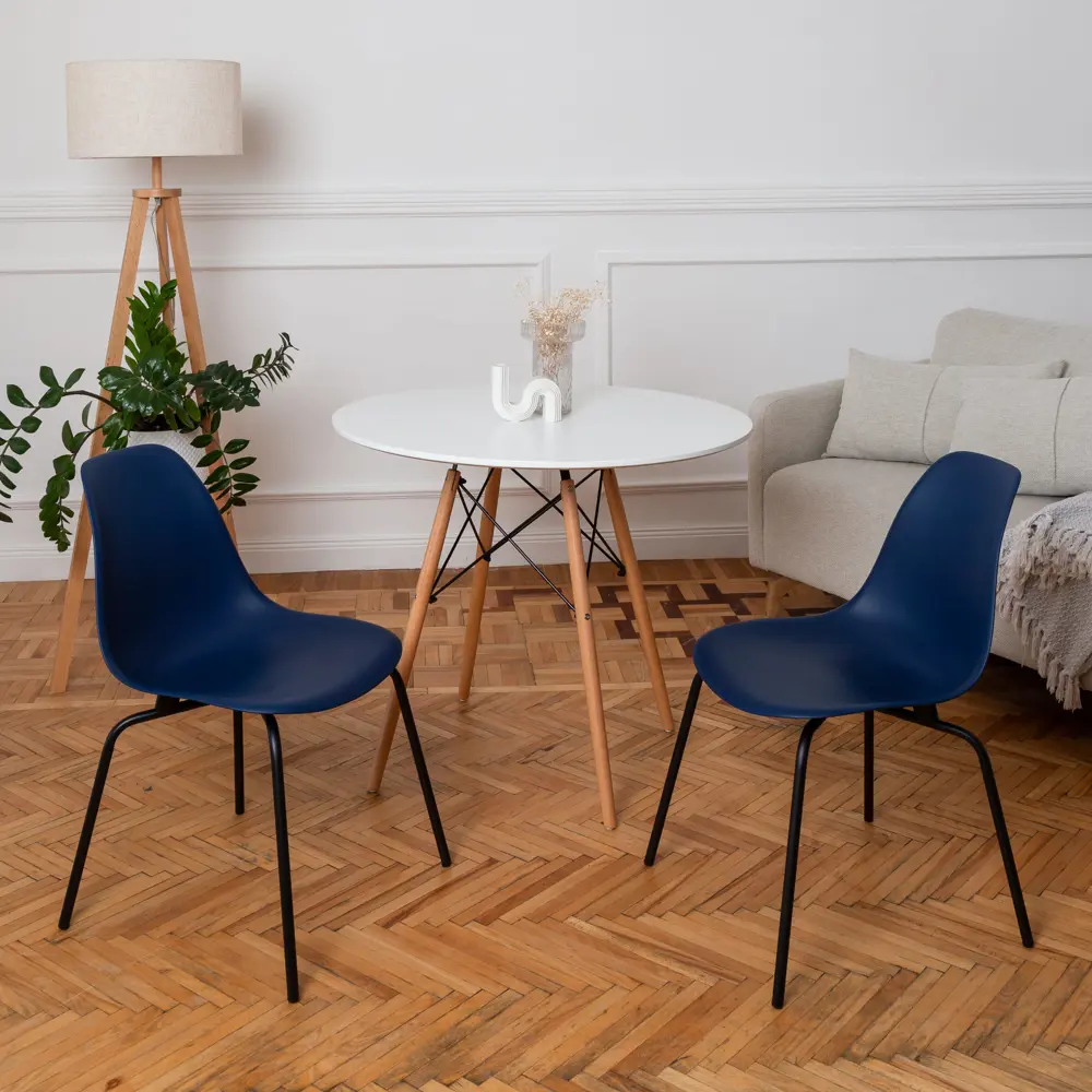 Фото 2 Стул кухонный Derstuhl Elegant black комплект 2 шт 45x82x46 см полипропилен цвет темно-синий