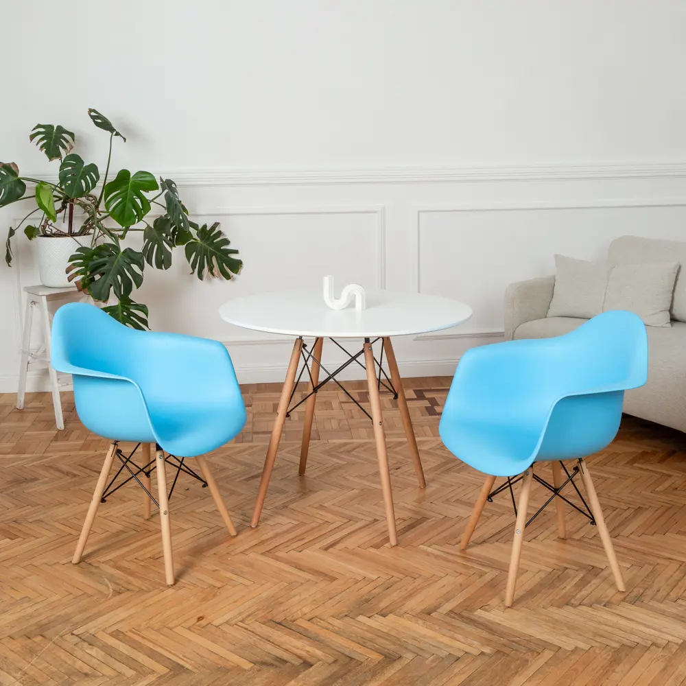 Фото 2 Комплект кухонных стульев 2 шт Derstuhl 330 wood 43x82x60 см полипропилен цвет голубой Фото 2 Комплект кухонных стульев 2 шт Derstuhl 330 wood 43x82x60 см полипропилен цвет голубой