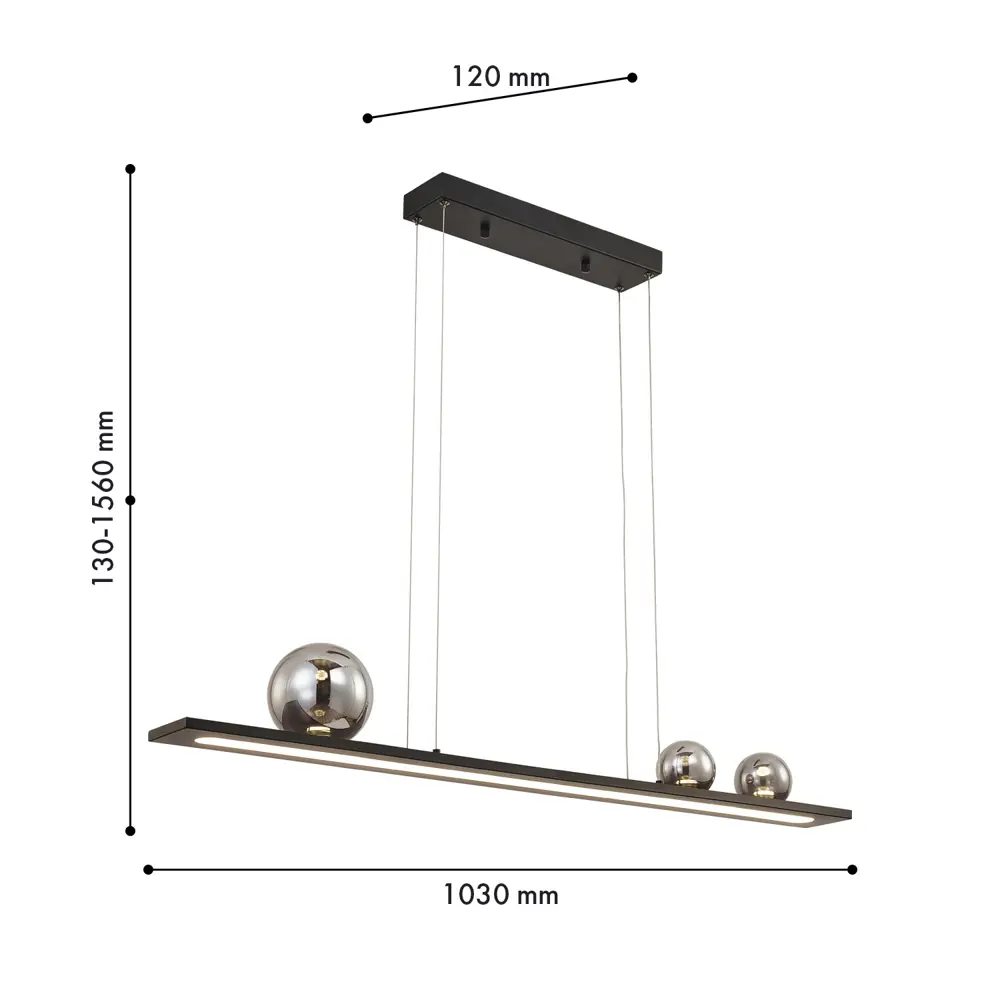 Фото 3 Люстра подвесная светодиодная Favourite Bilico 4548-3p 6 м² нейтральный белый свет цвет черный Фото 3 Люстра подвесная светодиодная Favourite Bilico 4548-3p 6 м² нейтральный белый свет цвет черный