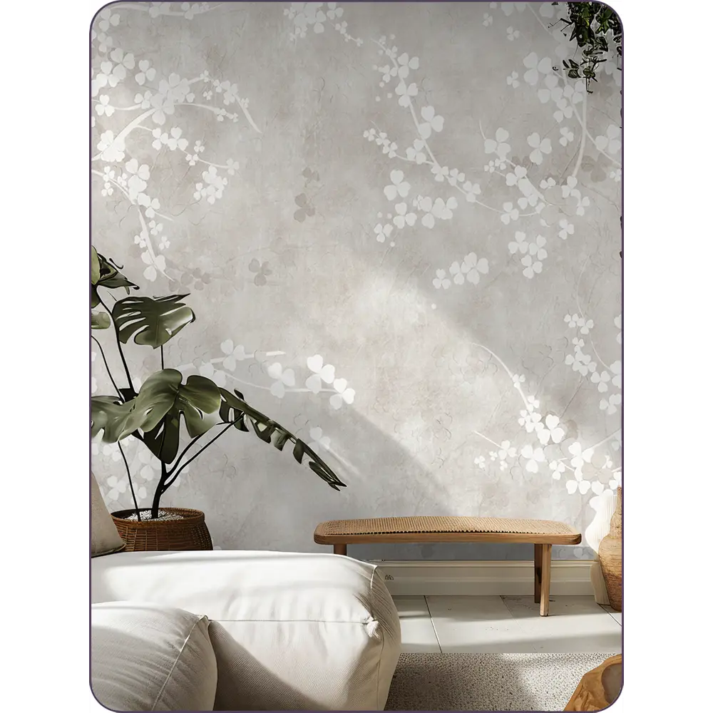Фото 3 Фотообои флизелиновые Barton Wall 500x270 см Бетон Цветочный узор M249-B Фото 3 Фотообои флизелиновые Barton Wall 500x270 см Бетон Цветочный узор M249-B