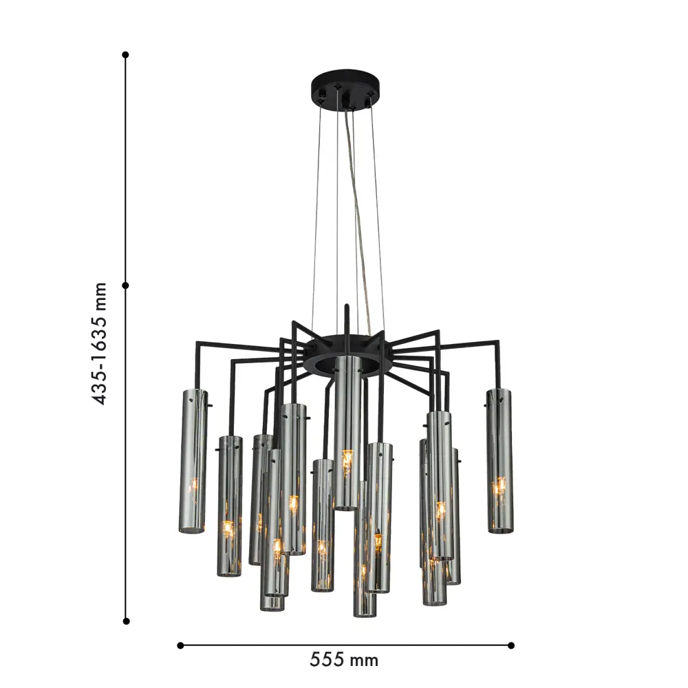 Фото 3 Люстра подвесная Favourite Orgel 4501-15p 15 ламп 20 м² цвет черный Фото 3 Люстра подвесная Favourite Orgel 4501-15p 15 ламп 20 м² цвет черный