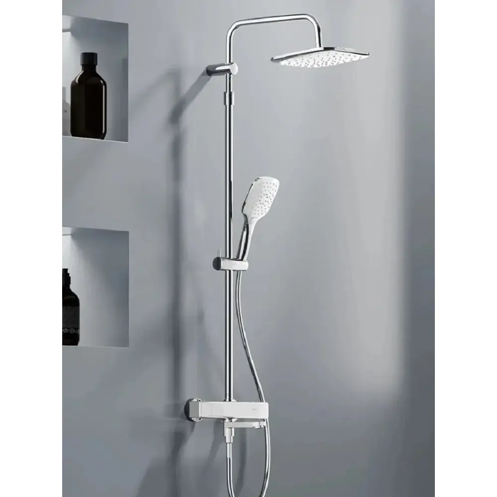 Фото 8 Душевая система Damixa Base 975810000 3 режимная цвет хром