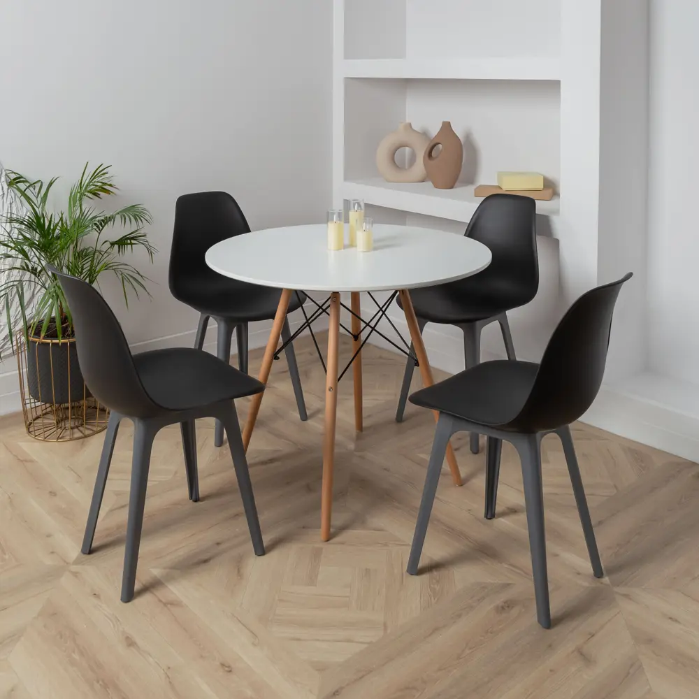 Фото 2 Стул Derstuhl Plast dark grey DSL044.310.2 45x82x46 см полипропилен цвет черный Фото 2 Стул Derstuhl Plast dark grey DSL044.310.2 45x82x46 см полипропилен цвет черный