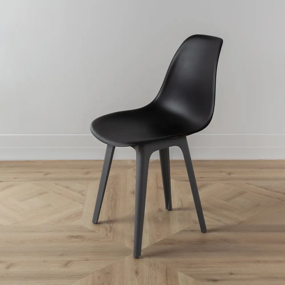 Фото 7 Стул Derstuhl Plast dark grey DSL044.310.2 45x82x46 см полипропилен цвет черный Фото 7 Стул Derstuhl Plast dark grey DSL044.310.2 45x82x46 см полипропилен цвет черный
