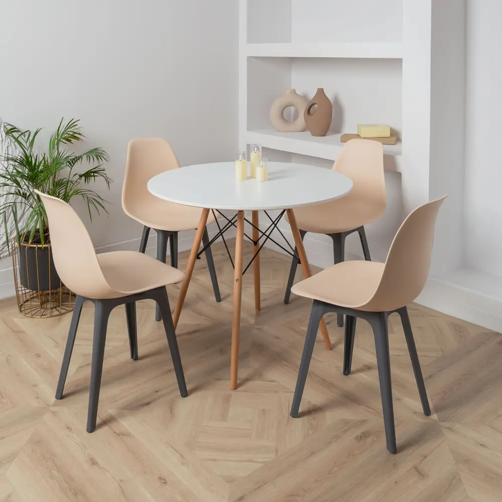 Фото 2 Стул Derstuhl Plast dark grey DSL044.314.2 45x82x46 см полипропилен цвет бежевый Фото 2 Стул Derstuhl Plast dark grey DSL044.314.2 45x82x46 см полипропилен цвет бежевый