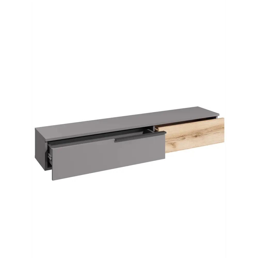 Фото 2 Тумба под телевизор Сима-ленд Йорк 140х20.8х28.3 см дерево цвет серый шифер/дуб делано