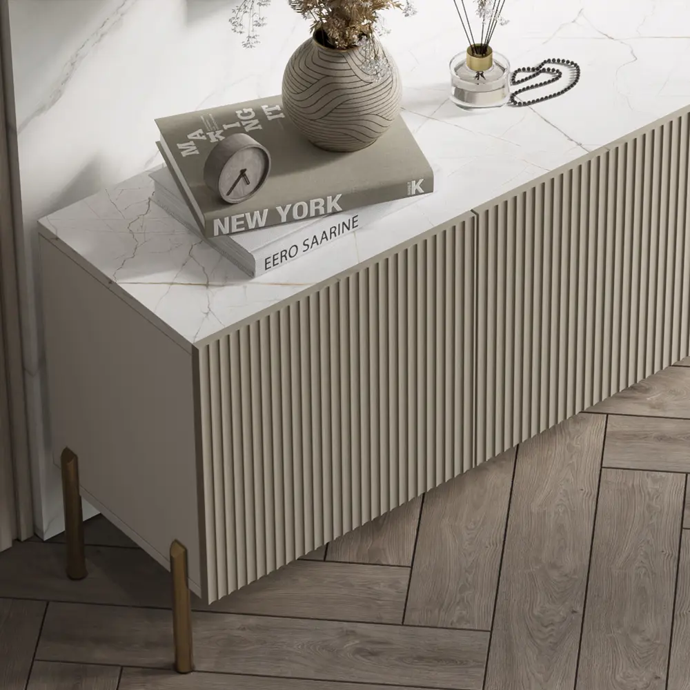 Фото 2 Тумба под телевизор Сима-ленд Сандра 180х57х34 см дерево цвет кашемир Фото 2 Тумба под телевизор Сима-ленд Сандра 180х57х34 см дерево цвет кашемир