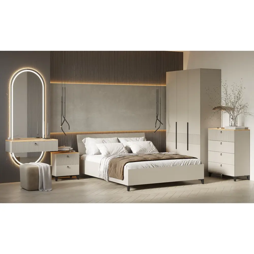 Фото 3 Тумба под телевизор Сима-ленд Ника 80х18х30 см дерево цвет кашемир/дуб/бежевый