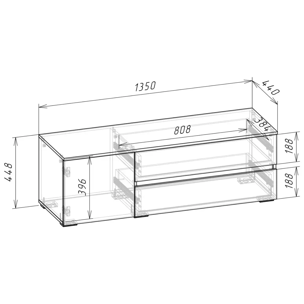 Фото 4 Тумба под телевизор Сима-ленд Лора 135х44х45 см дерево цвет белый Фото 4 Тумба под телевизор Сима-ленд Лора 135х44х45 см дерево цвет белый