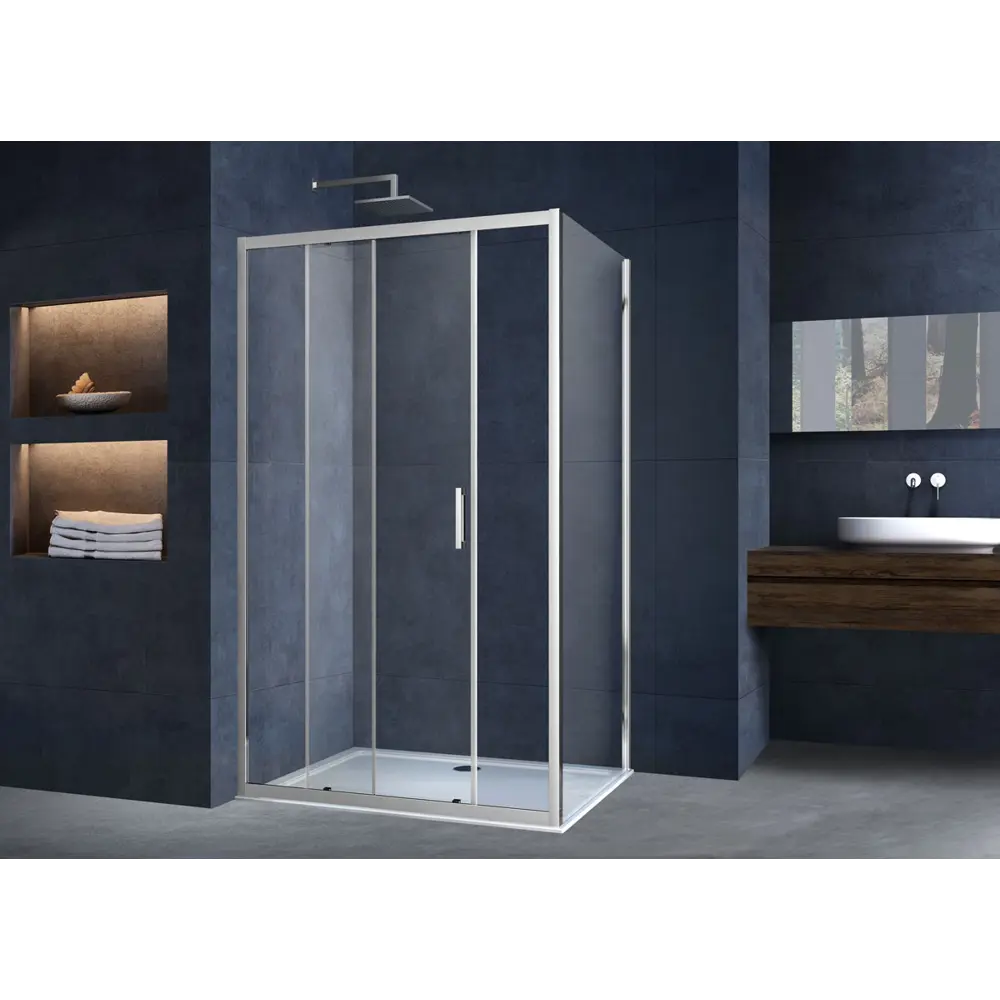 Фото 2 Душевой уголок Vincea Alpha VSR-3AL8014CL 140x80x190 профиль хром, стекло прозрачное