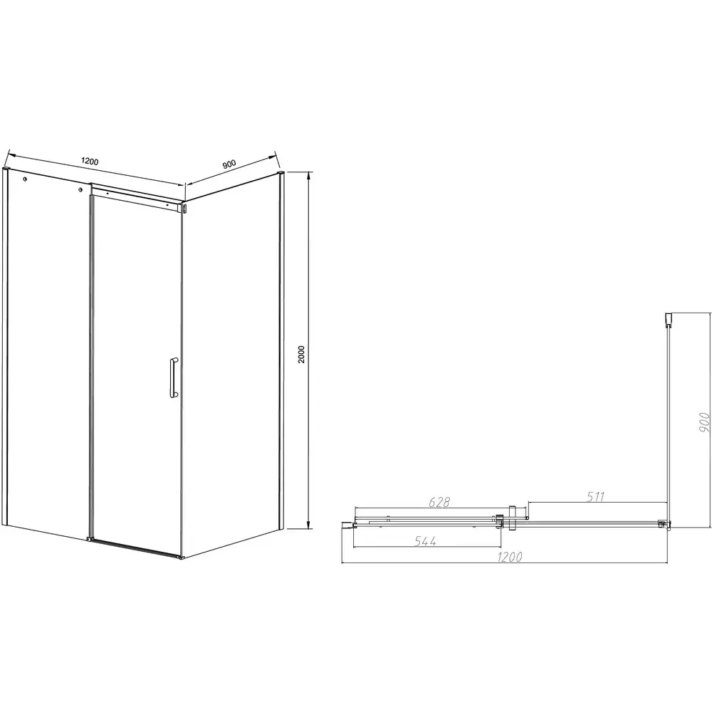 Фото 5 Душевой уголок Vincea Dice VSR-4D9012CL 120x90 см, профиль хром