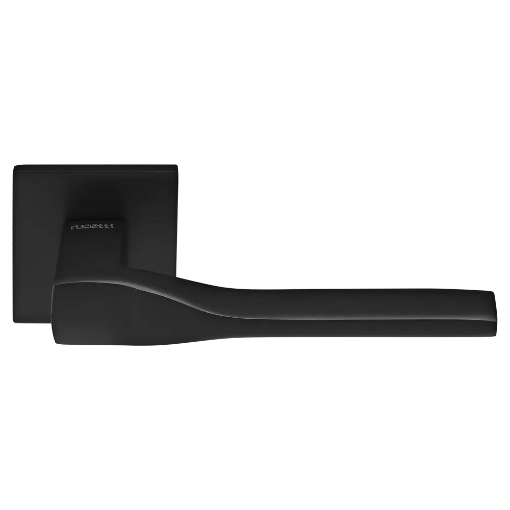 Фото Ручка дверная на розетке Rucetti RAP 27 SLIM-S BL