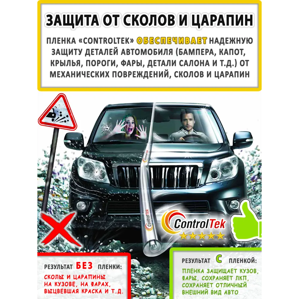 Фото 7 Пленка защитная Controltek Tph (classic) 0.75x0.6 м цвет бесцветный / прозрачный