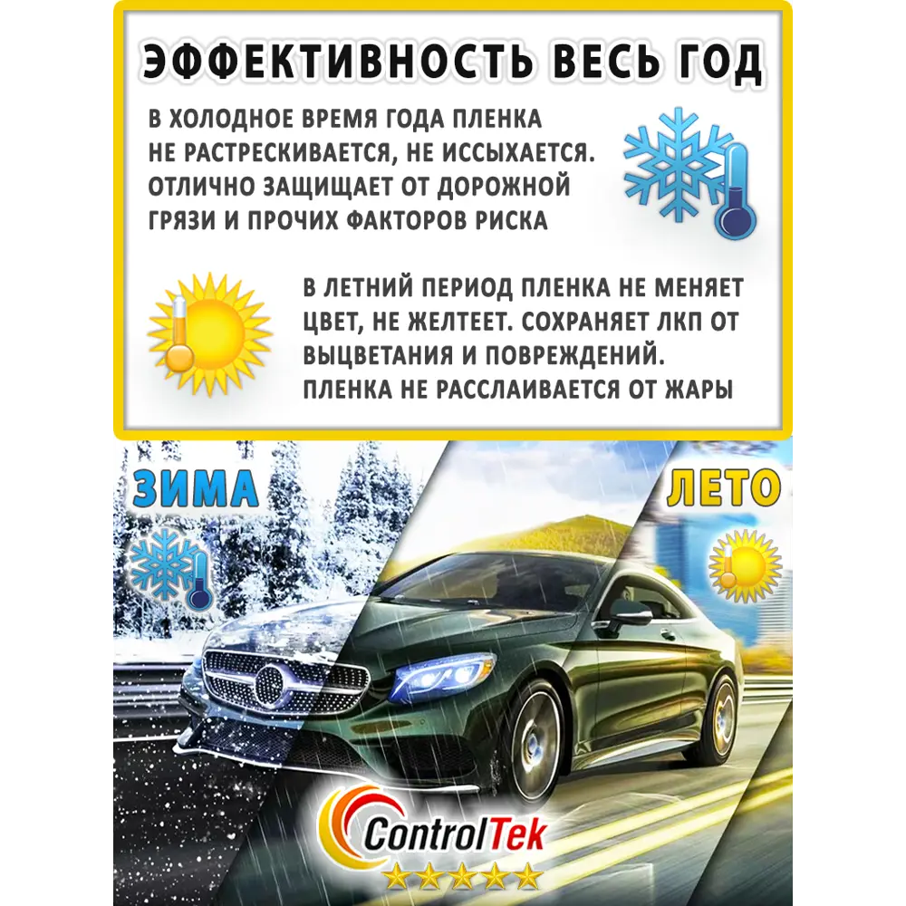 Фото 12 Пленка защитная Controltek Tph (classic) 0.75x1 м цвет бесцветный / прозрачный