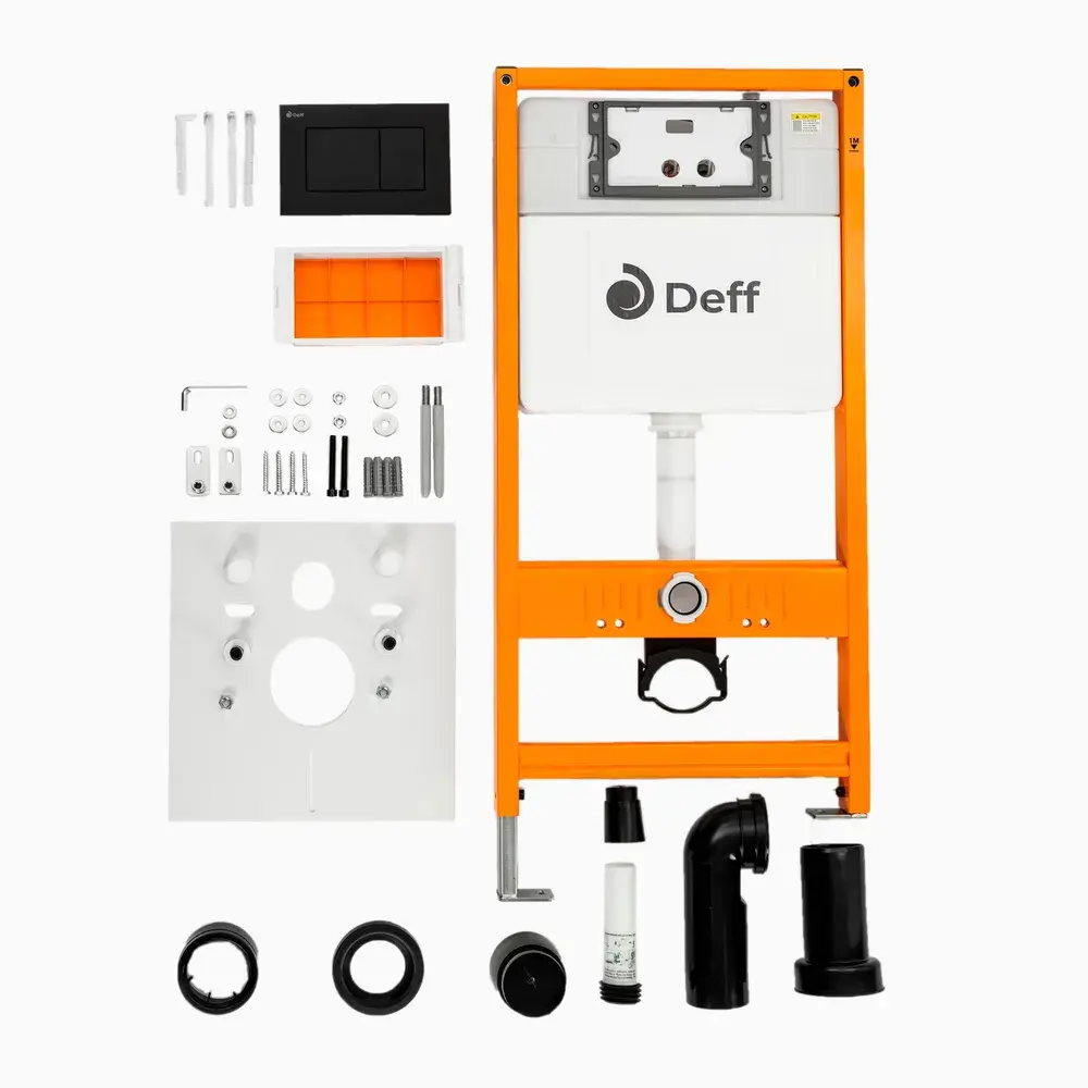 Фото 2 Комплект инсталляция 3 в 1 инсталляция Charus Deff c подвесным унитазом и кнопка смыва черная Фото 2 Комплект инсталляция 3 в 1 инсталляция Charus Deff c подвесным унитазом и кнопка смыва черная