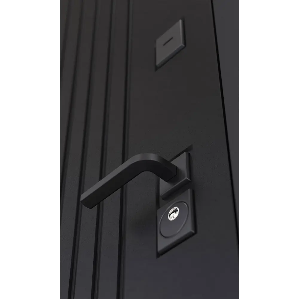 Фото 2 Входная дверь Лабиринт Бункер 06 П05 левый 205x96см цвет черный кварц/белое дерево