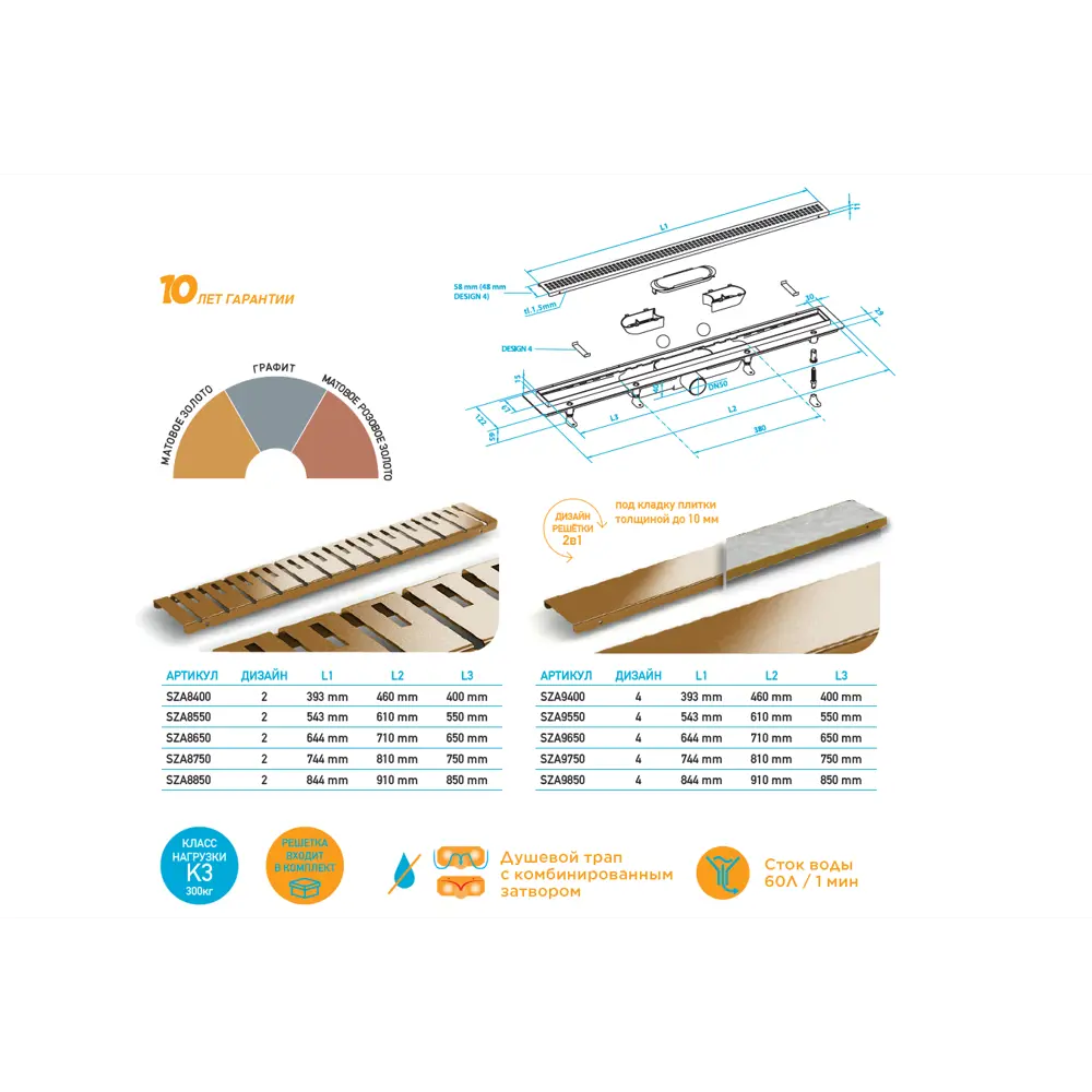 Фото 4 Душевой трап горизонтальный Plastbrno комбинированный затвор 393x48 мм SZA940M Фото 4 Душевой трап горизонтальный Plastbrno комбинированный затвор 393x48 мм SZA940M