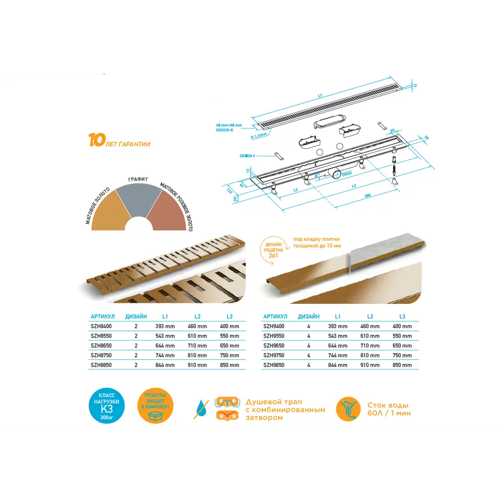 Фото 4 Душевой трап горизонтальный Plastbrno комбинированный затвор 644x48 мм SZH965M Фото 4 Душевой трап горизонтальный Plastbrno комбинированный затвор 644x48 мм SZH965M