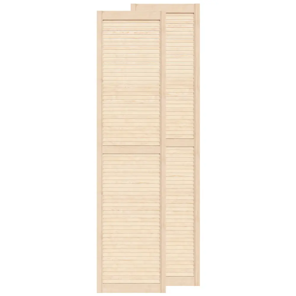 Фото Дверь жалюзийная деревянная Timber&style 202.5х54.4 см сосна Экстра 2 шт. Фото Дверь жалюзийная деревянная Timber&style 202.5х54.4 см сосна Экстра 2 шт.