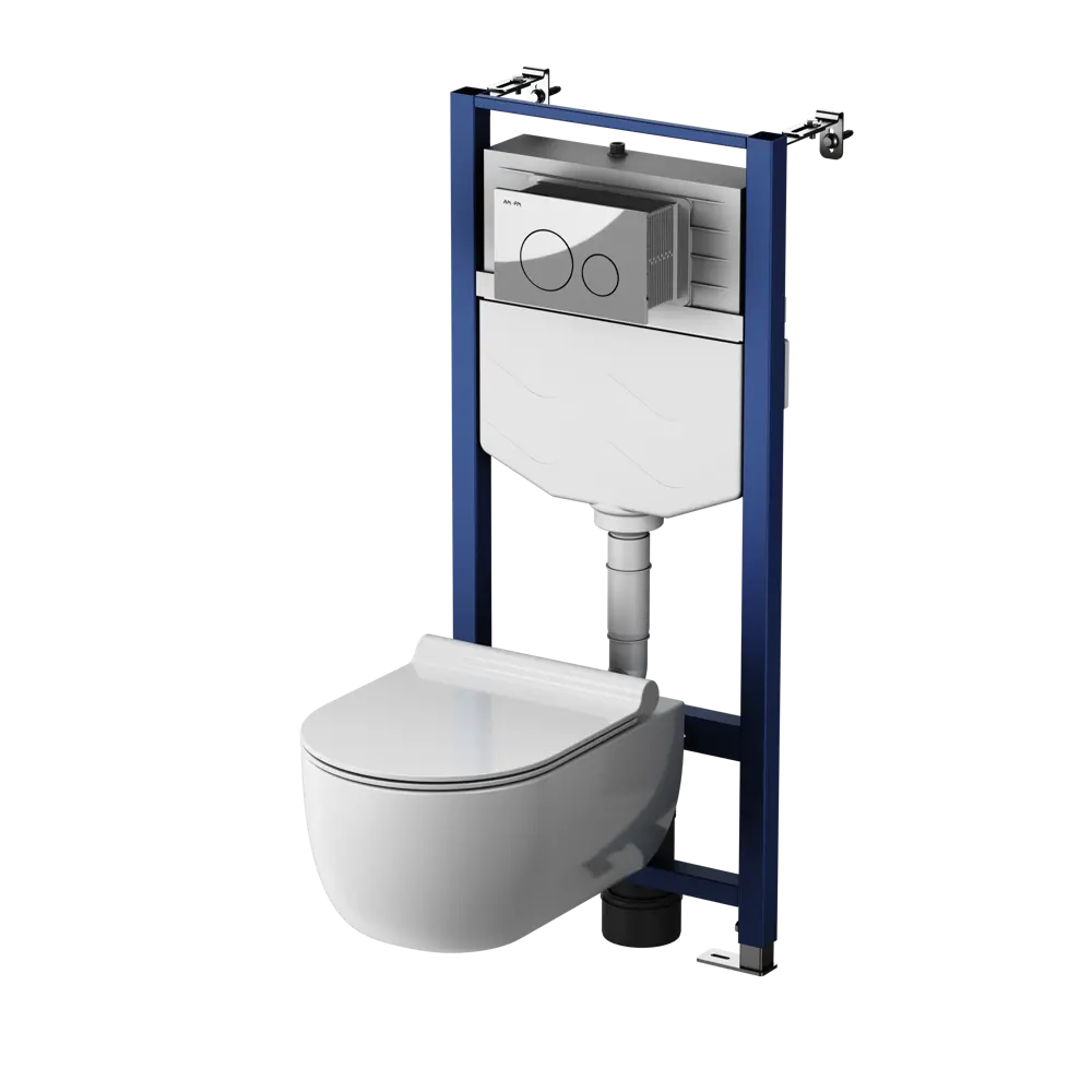 Фото Комплект инсталляция с унитазом AM.PM Pulse Flashclean IS3LM0151.9P1702 безободковый с микролифтом клавиша цвет хром Фото Комплект инсталляция с унитазом AM.PM Pulse Flashclean IS3LM0151.9P1702 безободковый с микролифтом клавиша цвет хром