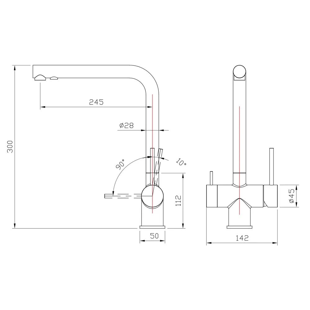 Фото 4 Смеситель для кухни однорычажный Milacio MCU.558.GM излив 30 см цвет темная сталь Фото 4 Смеситель для кухни однорычажный Milacio MCU.558.GM излив 30 см цвет темная сталь