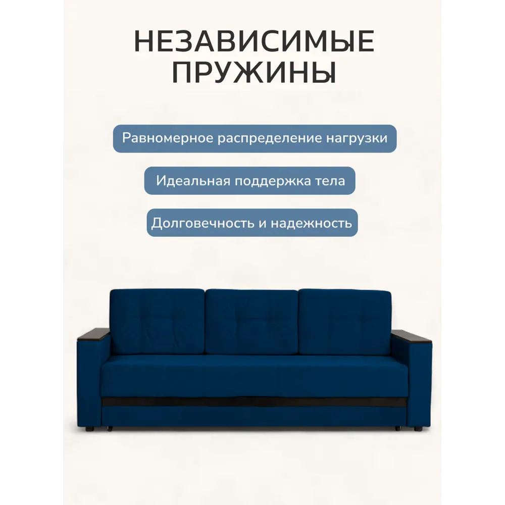 Фото 9 Диван-кровать Диван 24 Мичиган 230x74x88 см велюр цвет синий Фото 9 Диван-кровать Диван 24 Мичиган 230x74x88 см велюр цвет синий