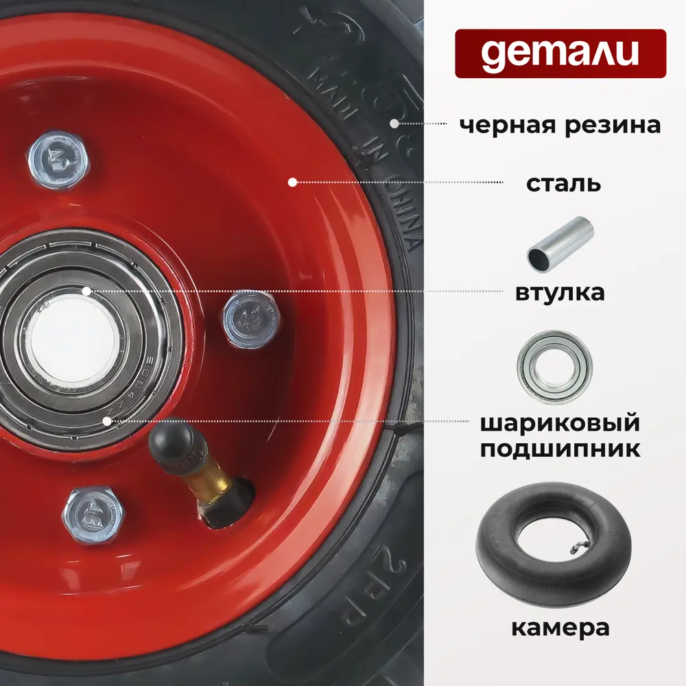 Фото 3 Колесо пневматическое Стелла-техник PR200M-16PB диаметр 200 мм грузоподъемность 150 кг Фото 3 Колесо пневматическое Стелла-техник PR200M-16PB диаметр 200 мм грузоподъемность 150 кг