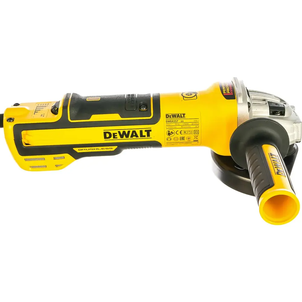 Фото УШМ сетевая бесщеточная Dewalt DWE4357, DWE4357-QS, 1700 Вт, 125 мм Фото УШМ сетевая бесщеточная Dewalt DWE4357, DWE4357-QS, 1700 Вт, 125 мм