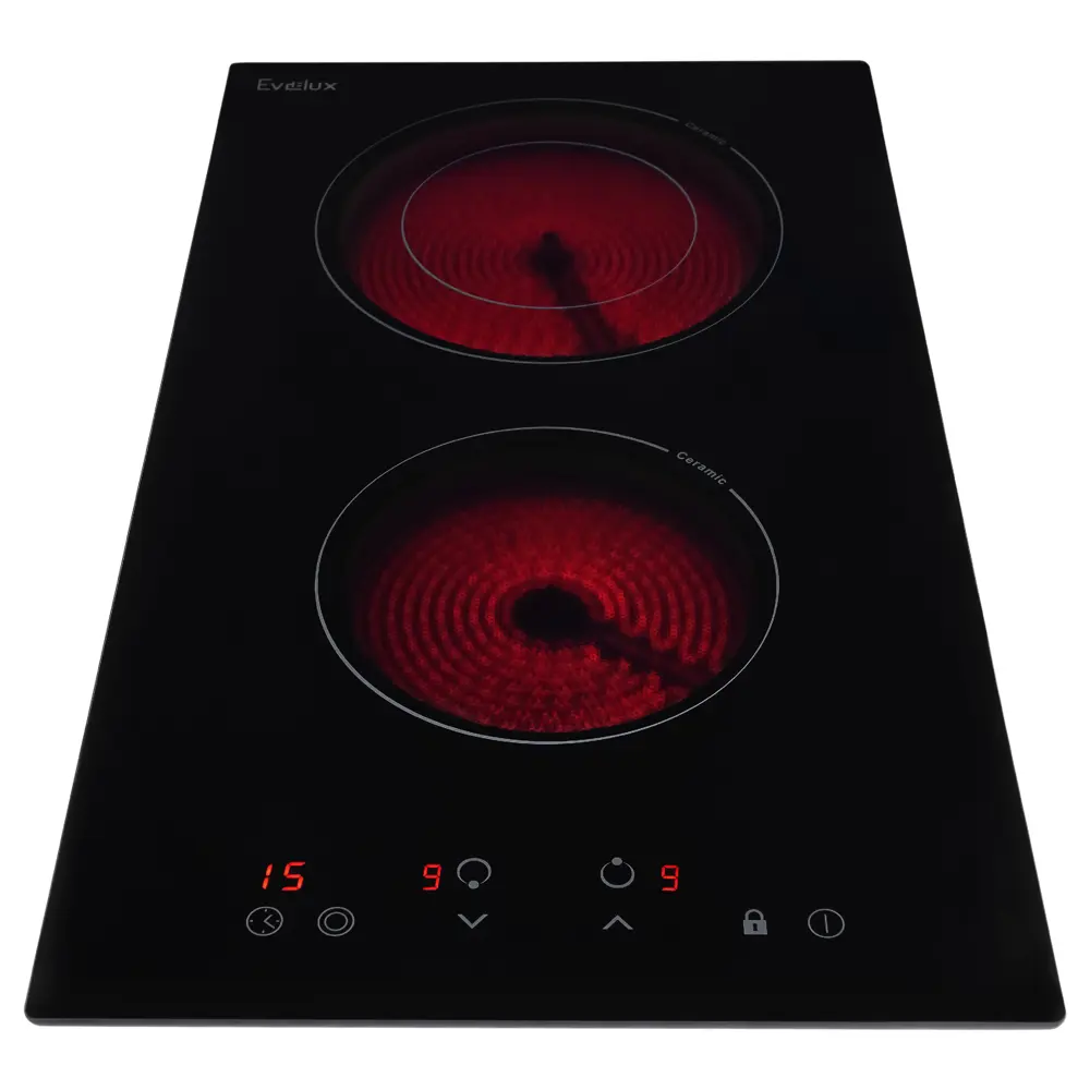 Фото 2 Электрическая варочная панель Evelux hev 321 b 29 см 2 конфорки цвет черный Фото 2 Электрическая варочная панель Evelux hev 321 b 29 см 2 конфорки цвет черный
