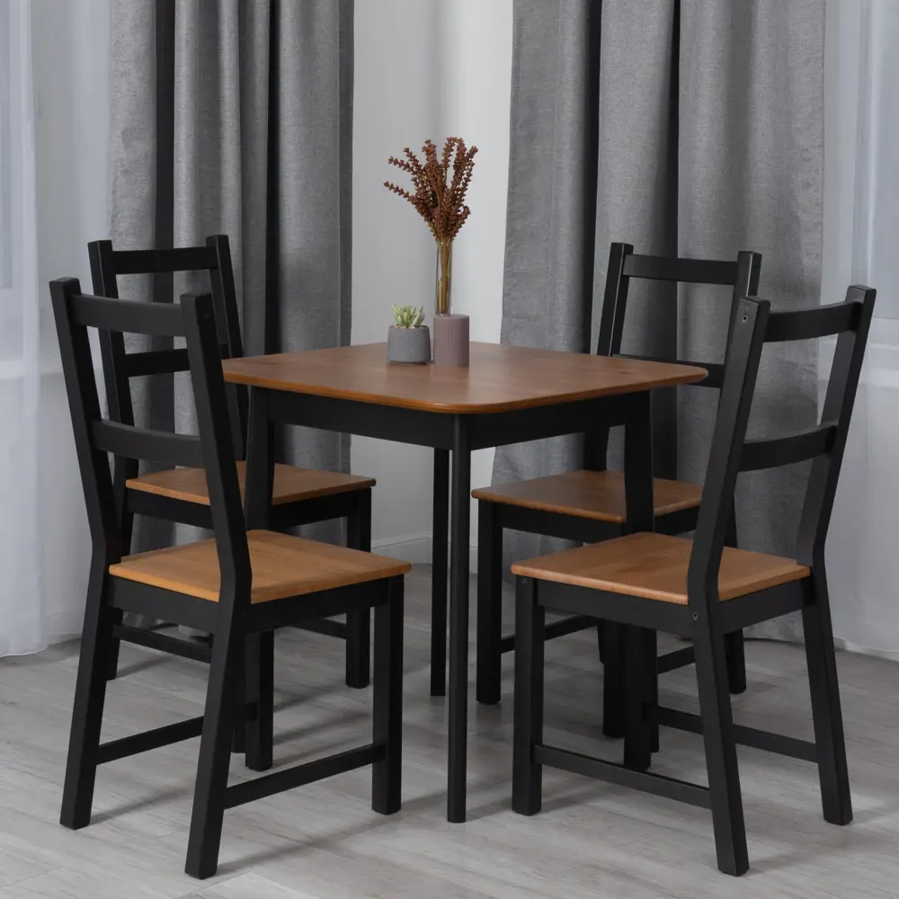 Фото 2 Кухонный стол квадратный Tetchair 75x75 см Массив дерева цвет черный Фото 2 Кухонный стол квадратный Tetchair 75x75 см Массив дерева цвет черный