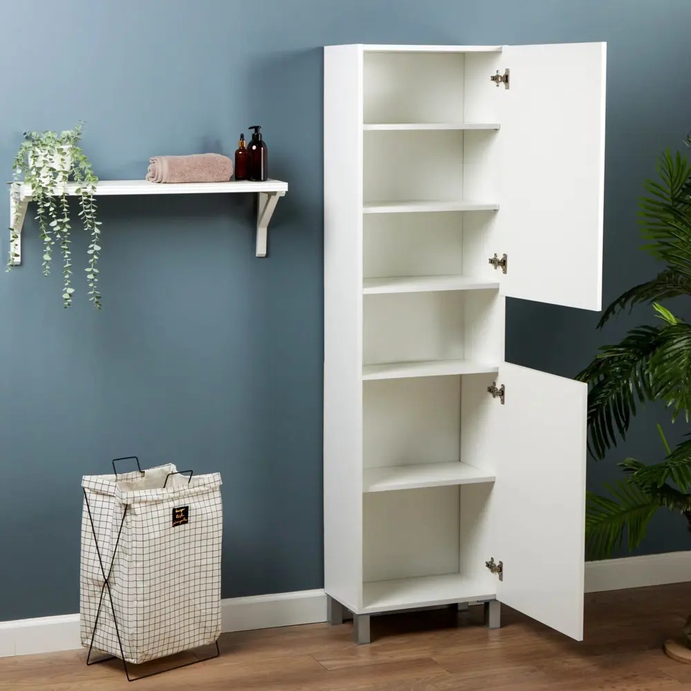 Фото 2 Пенал для ванной Сима-Ленд 9844836 с нишей 50x30x185 см белый