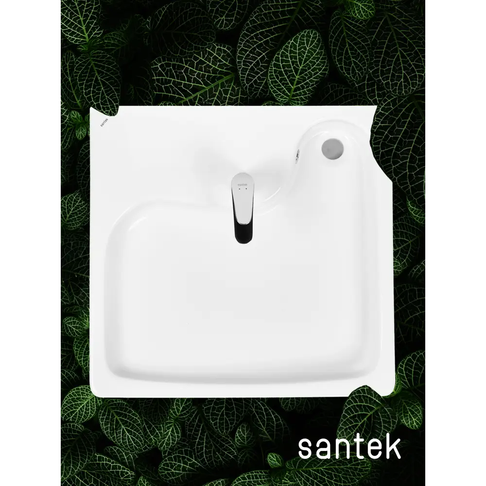 Фото 2 Раковина под стиральную машину Santek Клио 60x51 см с кронштейнами и сифоном белая