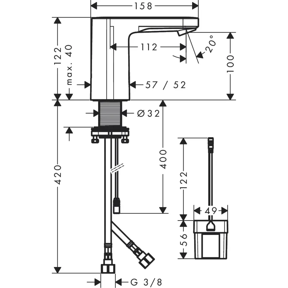 Фото 2 Смеситель для раковины Hansgrohe Vernis Blend бесконтактный цвет хром Фото 2 Смеситель для раковины Hansgrohe Vernis Blend бесконтактный цвет хром