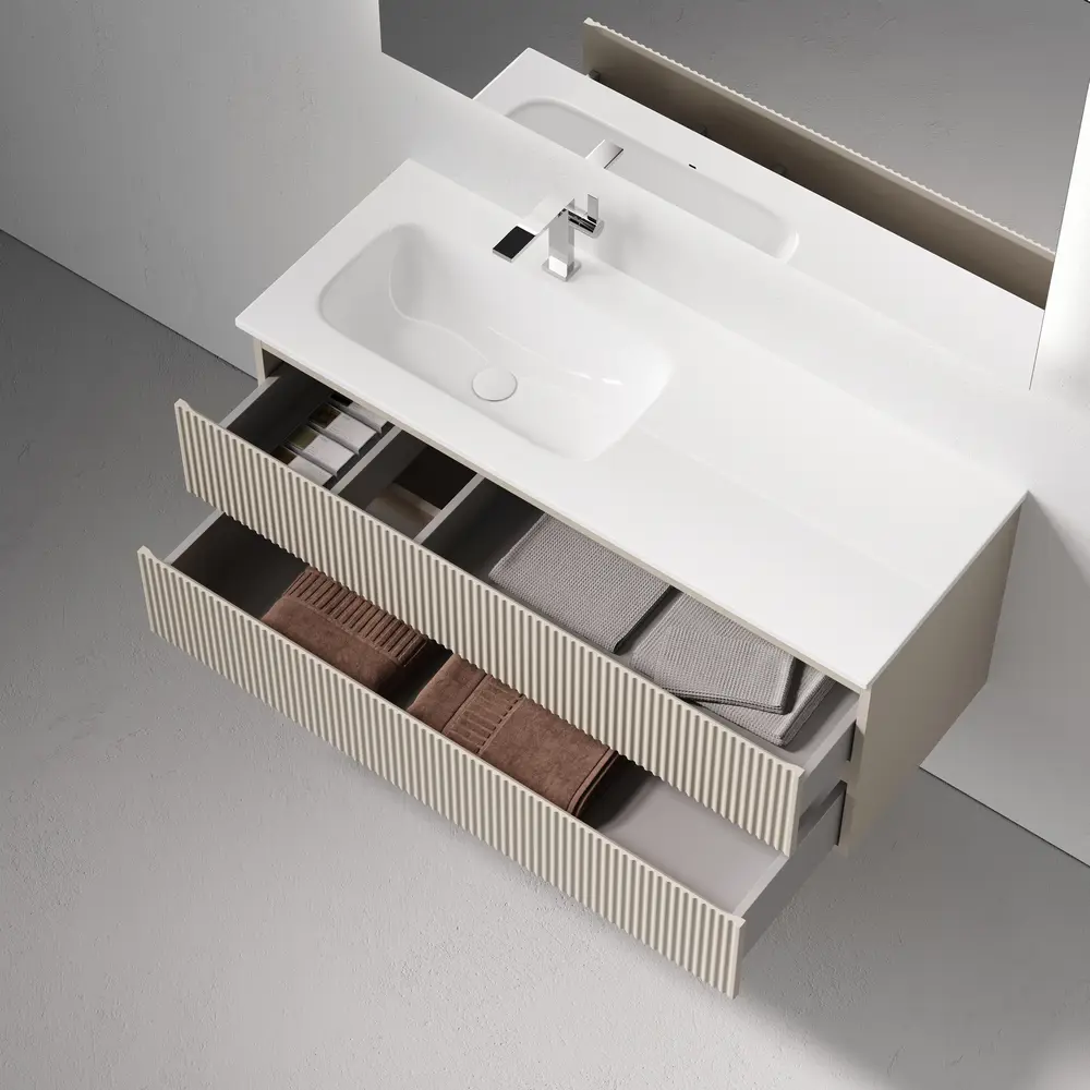 Фото 5 Тумба под раковину подвесная Sancos Snob R SNR120LCE 119.5см цвет beige soft/левая Фото 5 Тумба под раковину подвесная Sancos Snob R SNR120LCE 119.5см цвет beige soft/левая