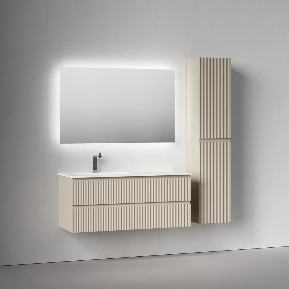 Фото 2 Тумба под раковину подвесная Sancos Snob R SNR120LCE 119.5см цвет beige soft/левая Фото 2 Тумба под раковину подвесная Sancos Snob R SNR120LCE 119.5см цвет beige soft/левая