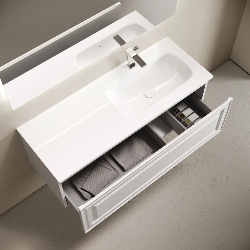 Фото 5 Тумба под раковину подвесная Sancos Very VR120RW 119.5см цвет bianco/правая