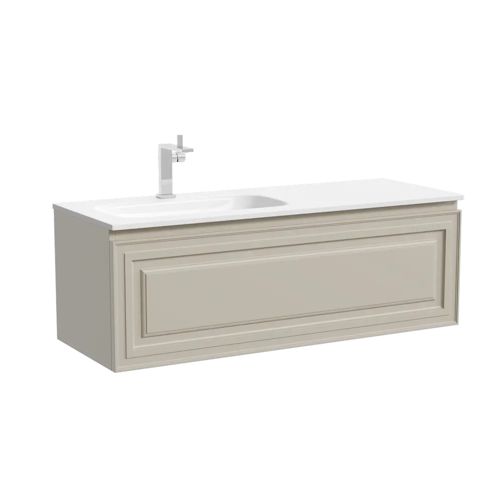 Фото Тумба под раковину подвесная Sancos Very VR120LCE 119.5см цвет beige soft/левая