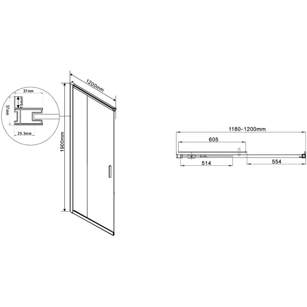 Фото 7 Душевой уголок Vincea Garda VSS-1G9012CH прямоугольный 120x90см серебристый блеск профиль эффект стекла рифленый