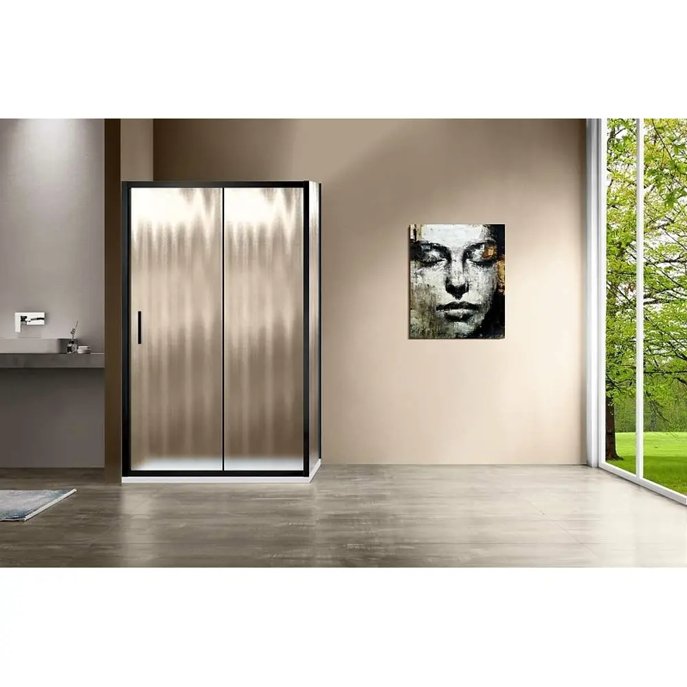 Фото 3 Душевой уголок Vincea Garda VSR-1G9012CHB прямоугольный 120x90см черный профиль эффект стекла рифленый Фото 3 Душевой уголок Vincea Garda VSR-1G9012CHB прямоугольный 120x90см черный профиль эффект стекла рифленый