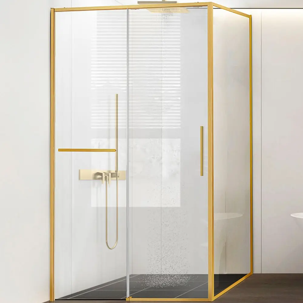 Фото Душевой уголок Vincea Slim Soft VSR-1SS9012CLG прямоугольный 120x90см золотистый профиль эффект стекла прозрачный