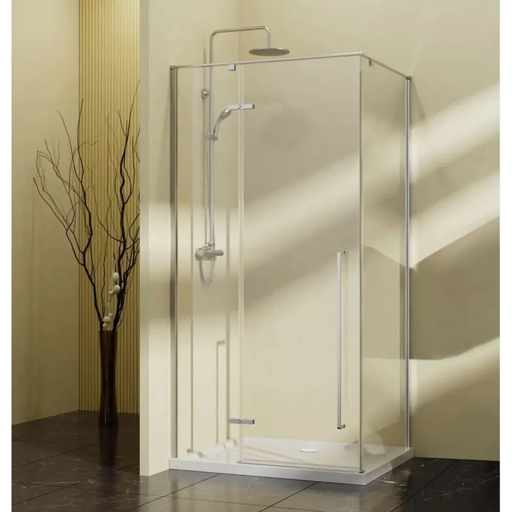 Фото Душевой уголок Vincea Slim-N VSR-5SN9090CL квадратный 90x90см серебристый блеск профиль эффект стекла прозрачный