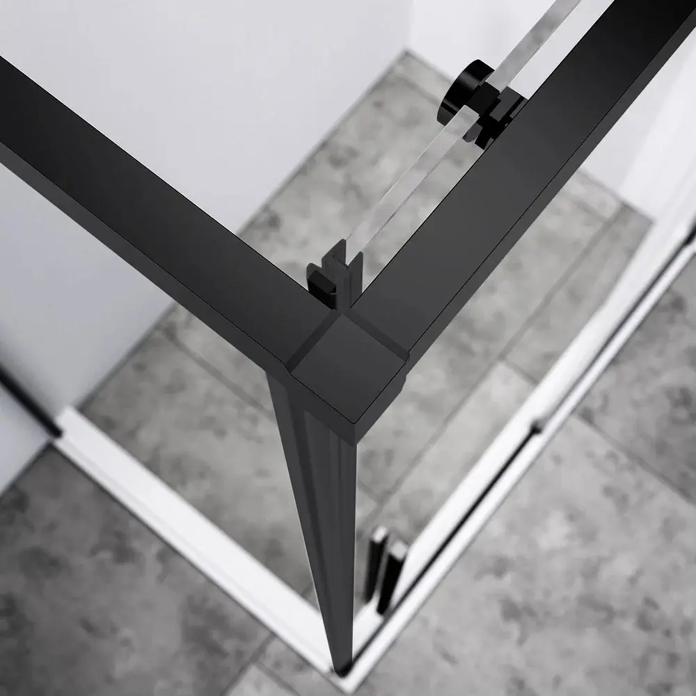 Фото 4 Душевой уголок Vincea Slim-N VSR-4SN9012CLB прямоугольный 120x90см черный профиль эффект стекла прозрачный