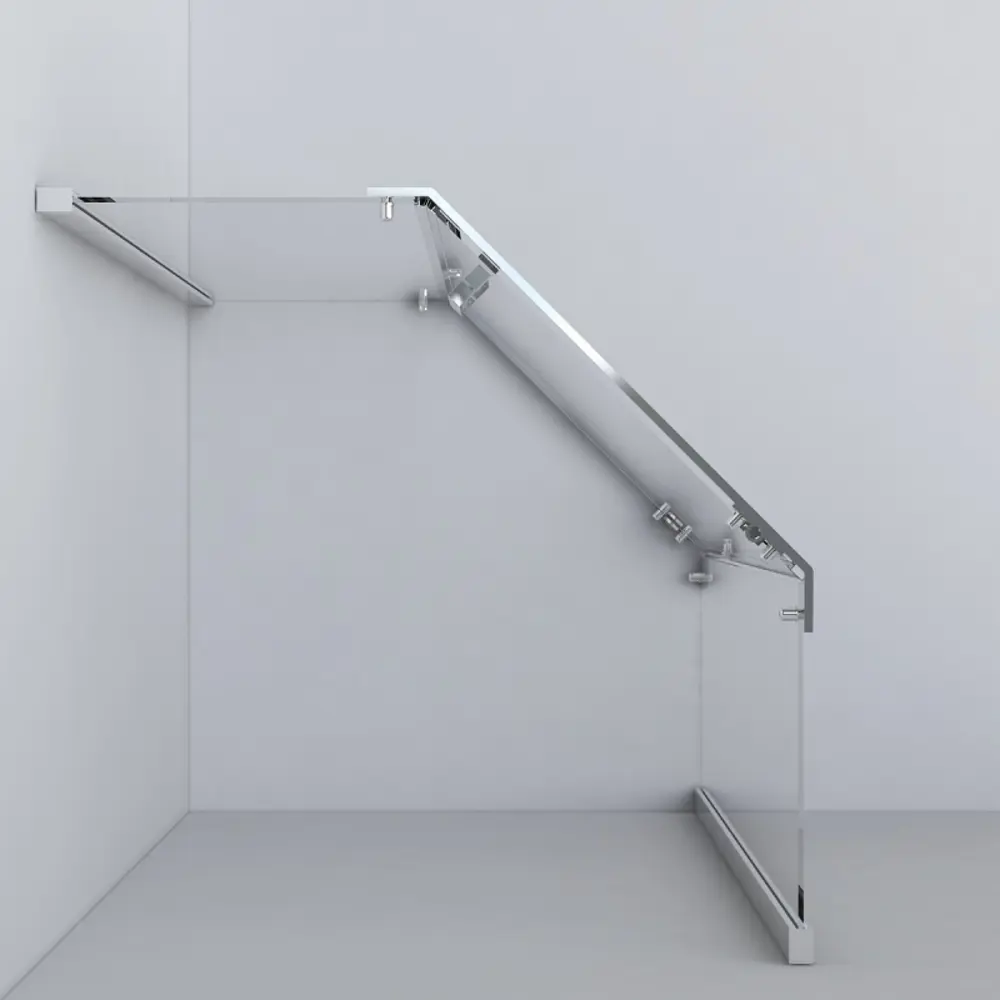 Фото 5 Душевой уголок Vincea Stresa VSP-1S900CH пятиугольный 90x90см серебристый блеск профиль эффект стекла рифленый