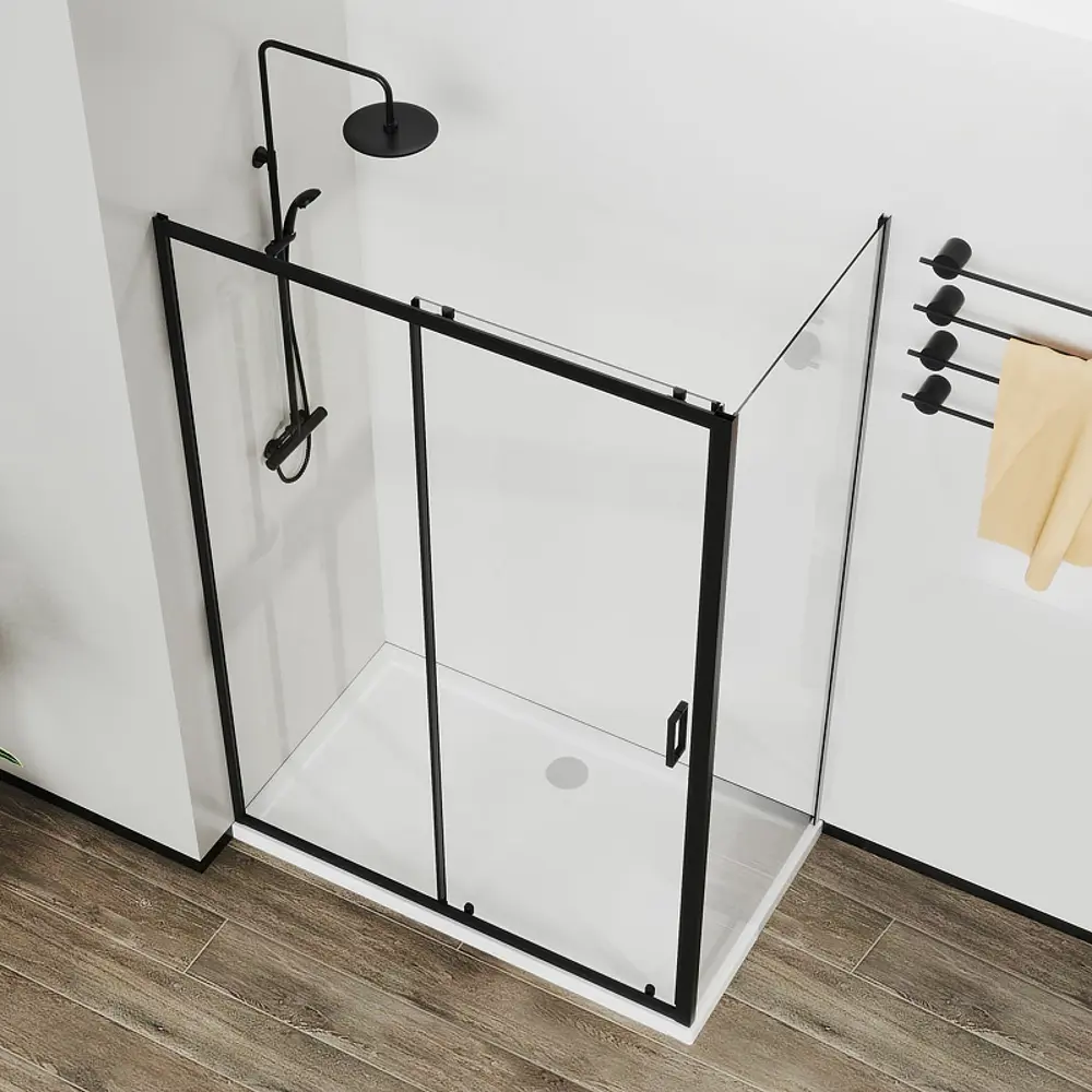 Фото 3 Душевой уголок Vincea City VSR-5CT9012CLB прямоугольный 120x90см черный профиль эффект стекла прозрачный Фото 3 Душевой уголок Vincea City VSR-5CT9012CLB прямоугольный 120x90см черный профиль эффект стекла прозрачный