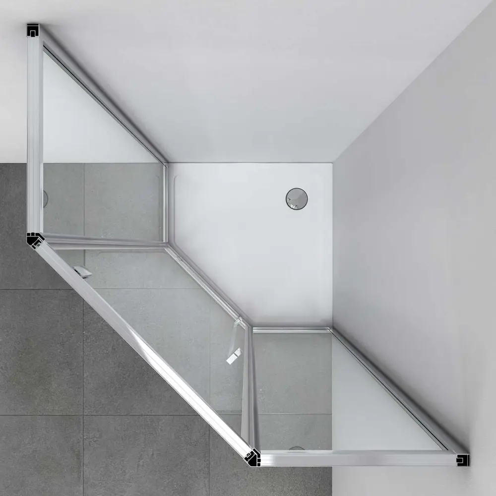 Фото 2 Душевой уголок Vincea Penta VSP-3P100CL пятиугольный 100x100см серебристый блеск профиль эффект стекла прозрачный