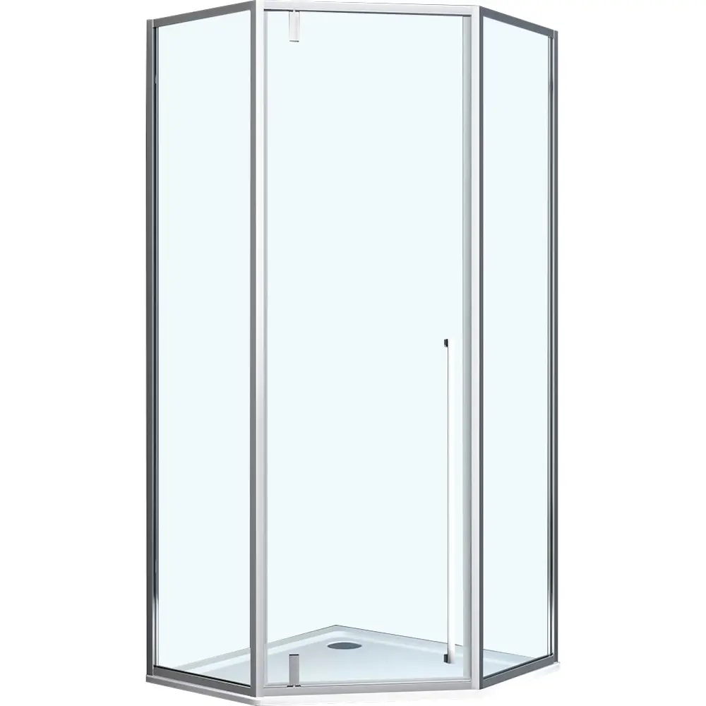 Фото 6 Душевой уголок Vincea Penta VSP-3P100CL пятиугольный 100x100см серебристый блеск профиль эффект стекла прозрачный