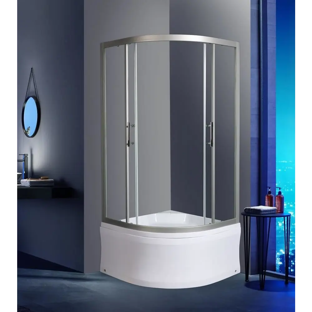 Фото 2 Душевой уголок Weltwasser WW500 С 10000004083 1/4 круга 90x90см хромированный профиль эффект стекла прозрачный