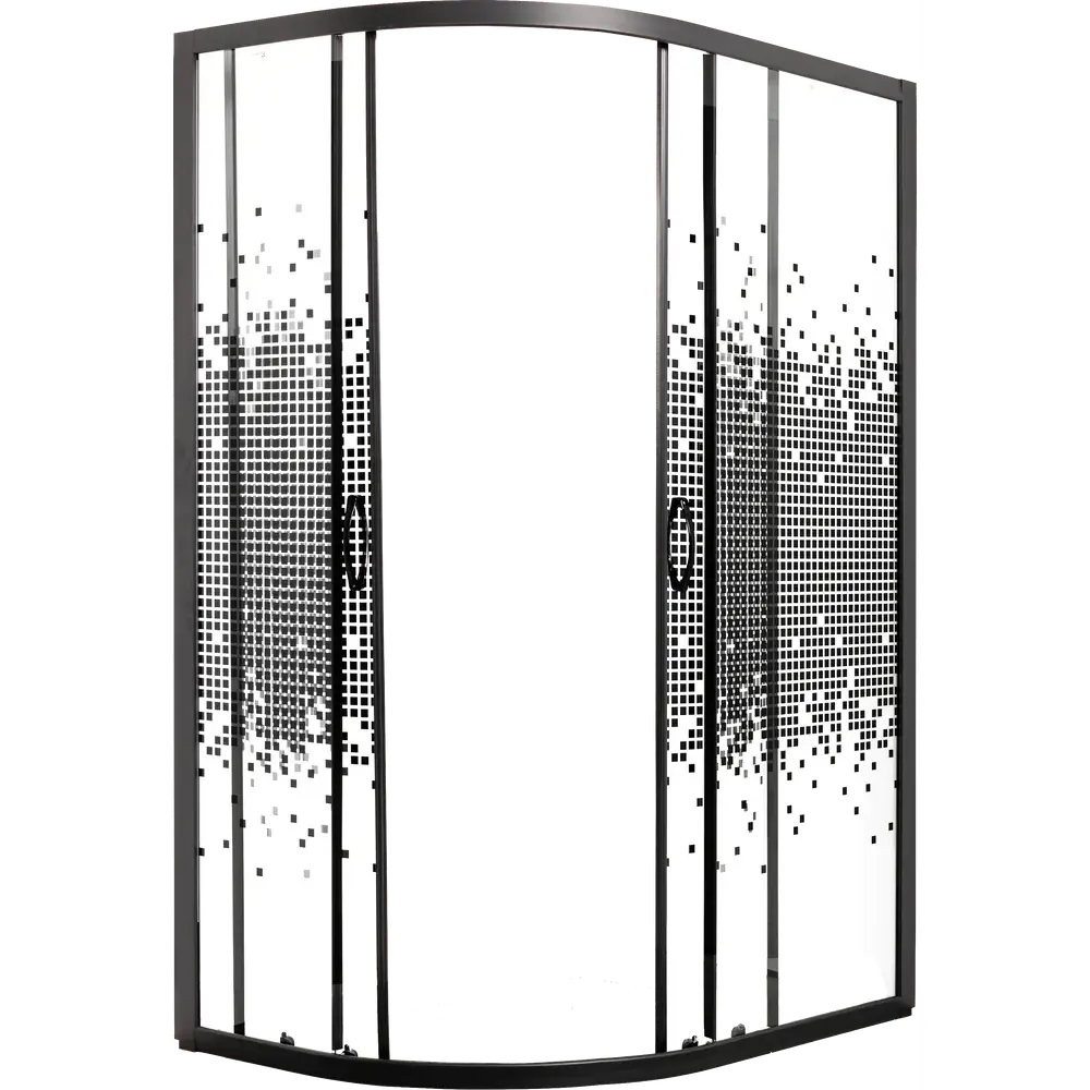 Фото 5 Душевой уголок Мономах 10000008626 100x80 черный матовый стекло прозрачное