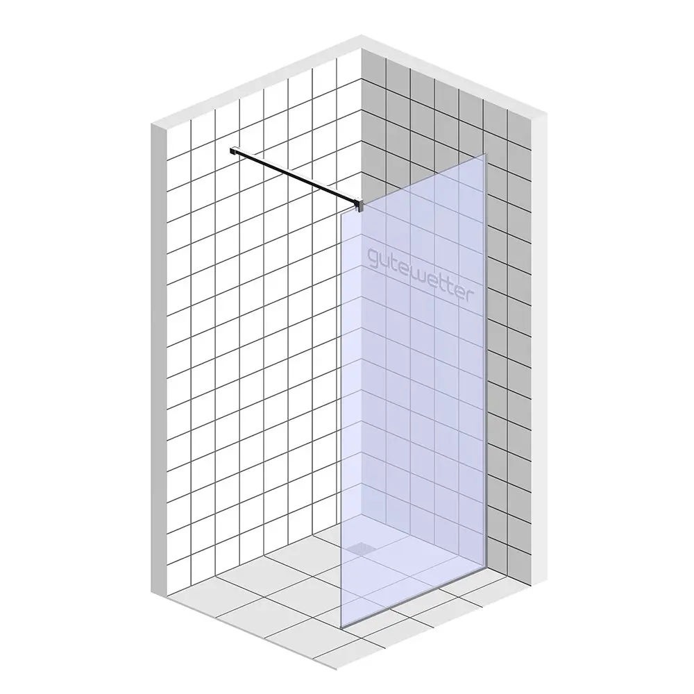 Фото 8 Душевая перегородка GWMPGL010V 115x220 см цвет фурнитуры белый матовый, стекло матовое с рисунком закаленное 10 мм